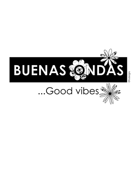 Buenas ondas, Good vibes men's fitted tee - 9 odesigns