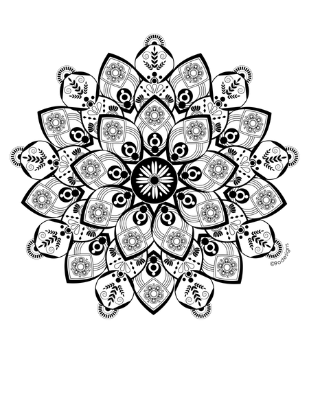 Mandala flower men's fitted tee - 9 odesigns