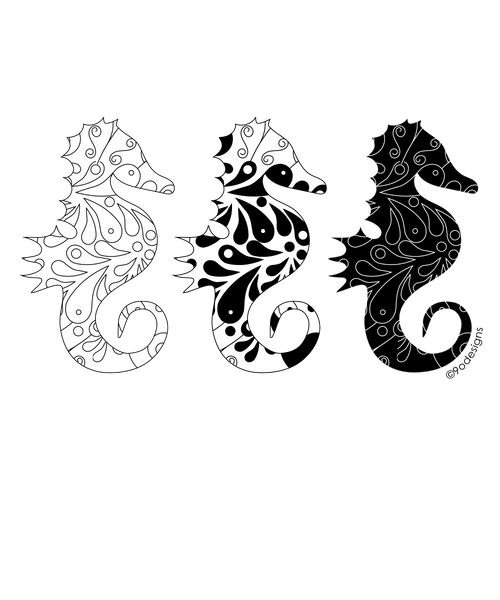 Seahorses Unisex tee - 9 odesigns