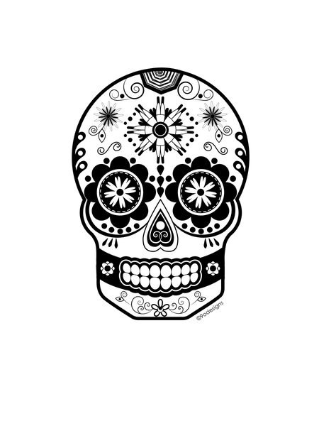 Sugar skull men's fitted tee - 9 odesigns