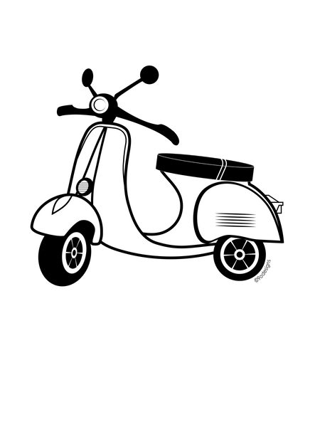 Vespa women's fashion fit tee - 9 odesigns