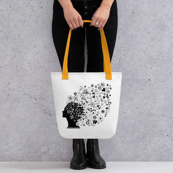 Open your mind shoulder tote bag - 9 odesigns