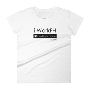 i world from home women's fashion fit tee - 9 odesigns