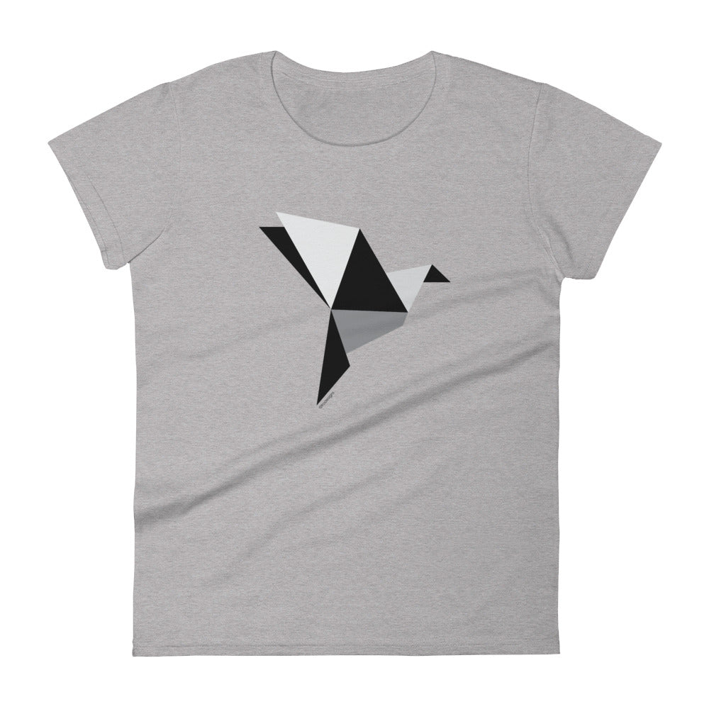 Origami bird women's fashion fit tee - 9 odesigns
