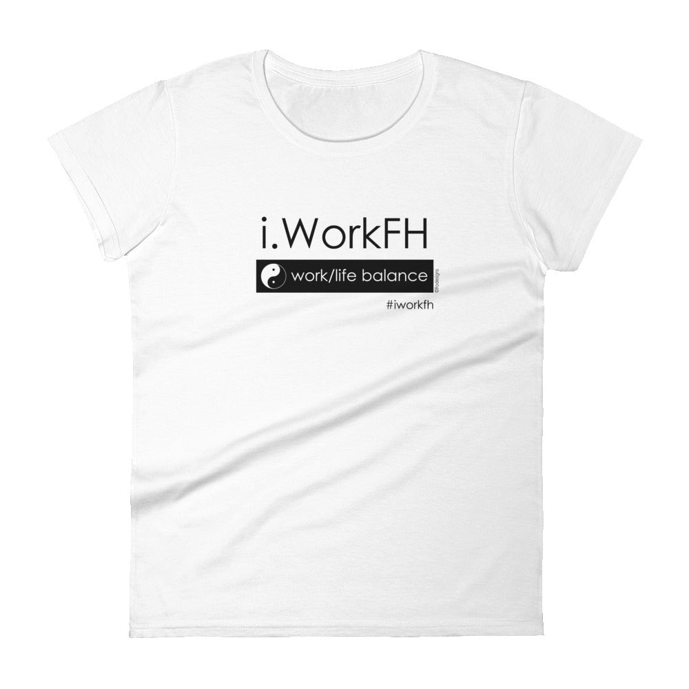 Work/life balance women's fashion fit tee - 9 odesigns