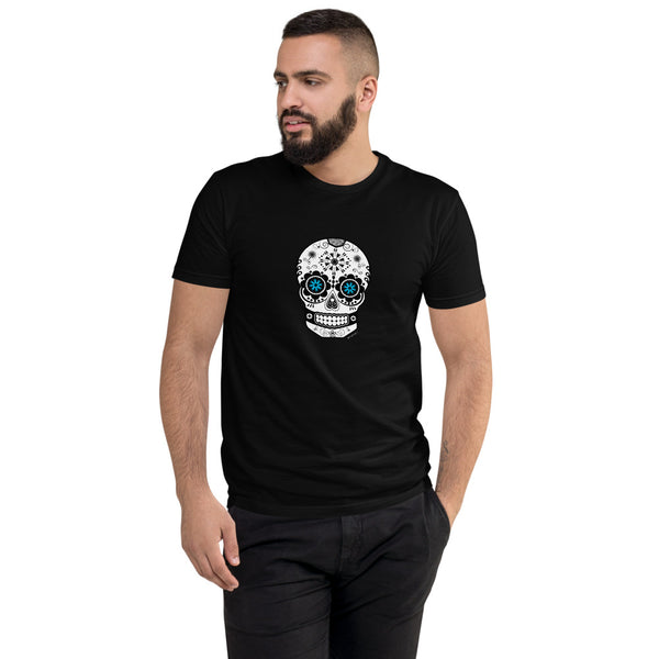 Special edition Sugar skull men's fitted black tee - 9 odesigns