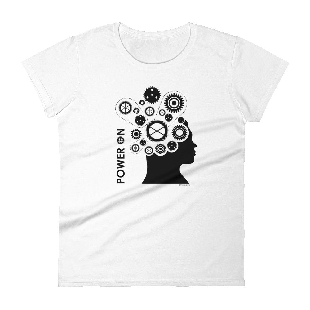Power on women's fashion fit tee - 9 odesigns