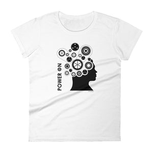 Power on women's fashion fit tee - 9 odesigns