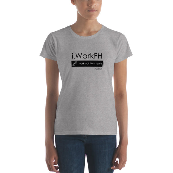 i work out from home women's fashion fit tee - 9 odesigns