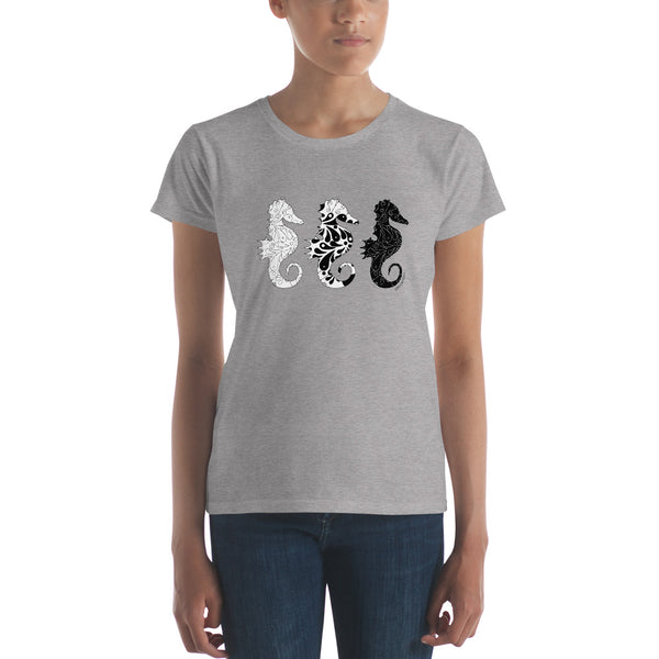 Seahorses women's fashion fit tee - 9 odesigns