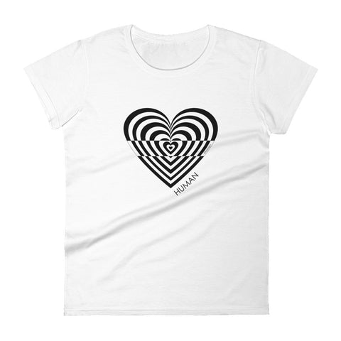 Human heart women's fashion fit tee - 9 odesigns