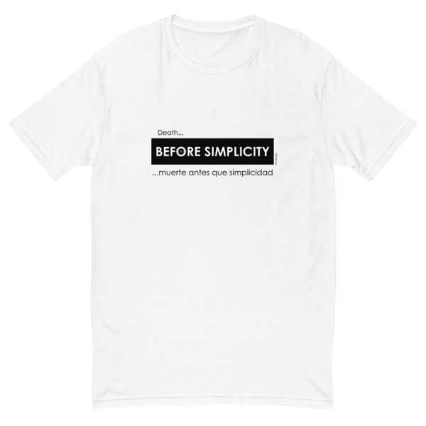 Death before simplicity, Muerte antes que simplicidad men's fitted tee - 9 odesigns