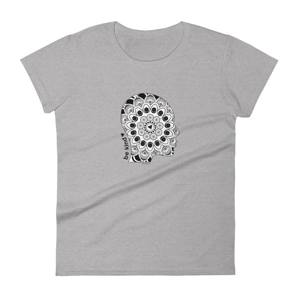 Be kind mandala women's fashion fit tee - 9 odesigns