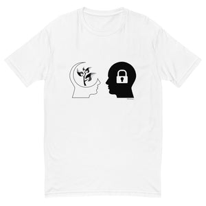 Open or closed mindset men's fitted tee - 9 odesigns