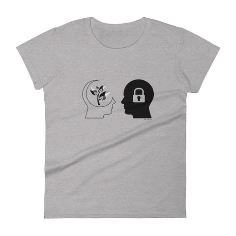 Open or closed mindset women's fashion fit tee - 9 odesigns