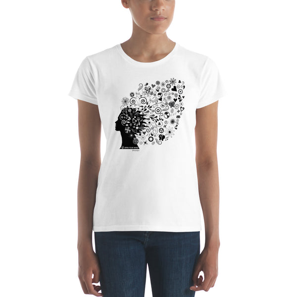 Open your mind women's fashion fit tee - 9 odesigns