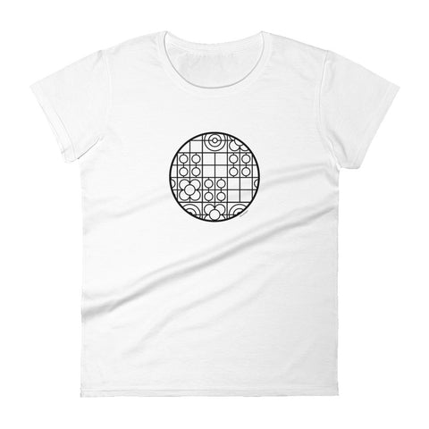 Barcelona flower tile women's fashion fit tee - 9 odesigns