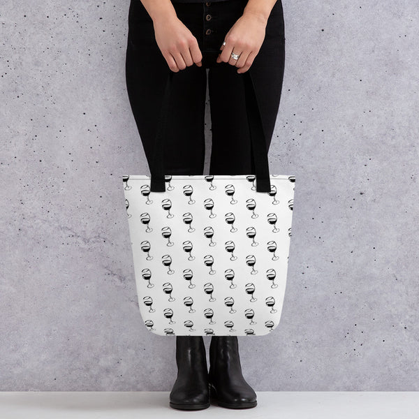 Wine around town shoulder tote bag - 9 odesigns