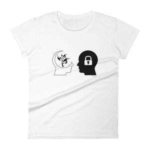 Open or closed mindset women's fashion fit tee - 9 odesigns