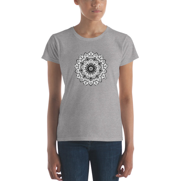 Mandala flower women's fashion fit tee - 9 odesigns