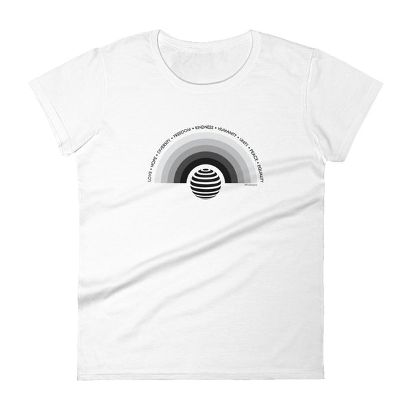 Humanity rainbow women's fashion fit tee - 9 odesigns