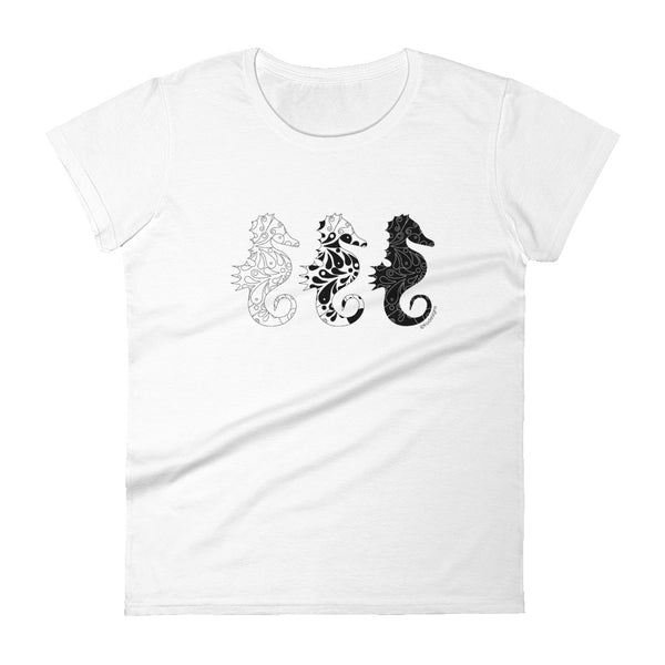 Seahorses women's fashion fit tee - 9 odesigns