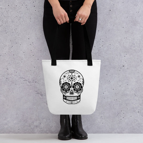 Sugar skull shoulder tote bag - 9 odesigns