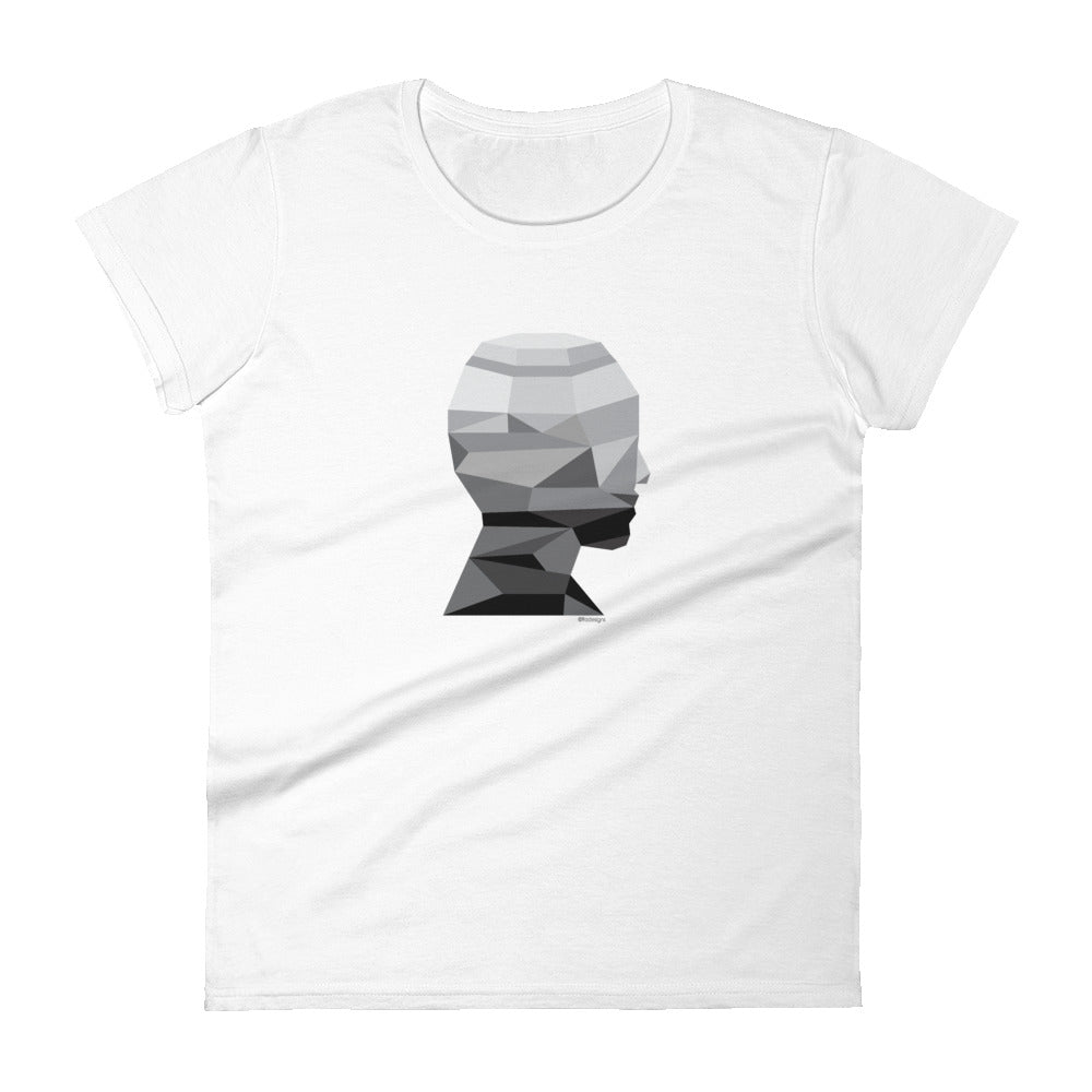 Geometric profile women's fashion fit tee - 9 odesigns